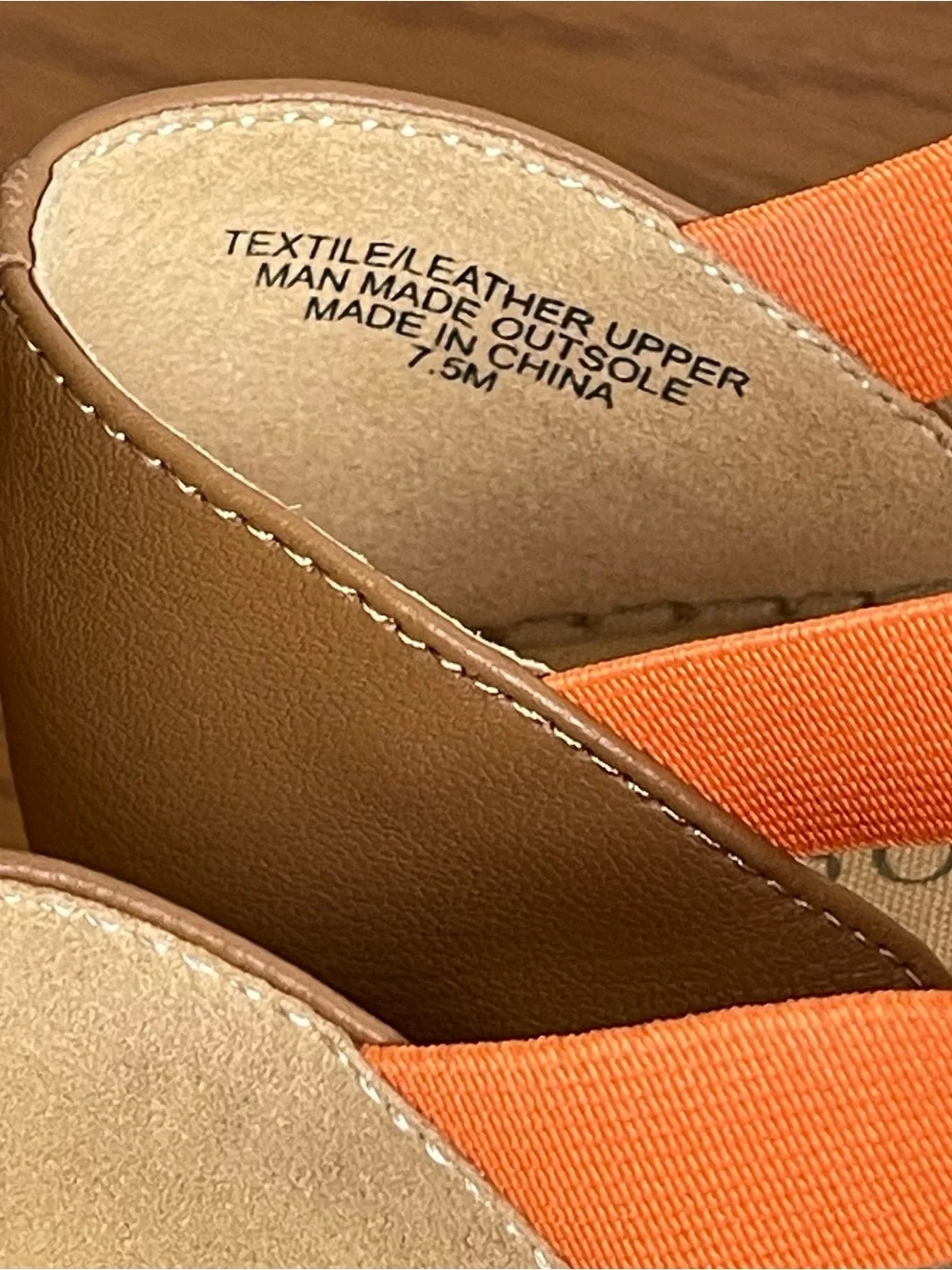 Talbots Illysa Espadrille Sandals Orange Cream Striped Size 7.5